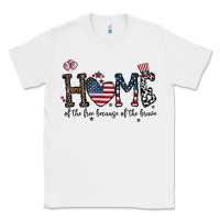White home of the free beacuse of the brave Classic Tee - CowhideDigitalArt