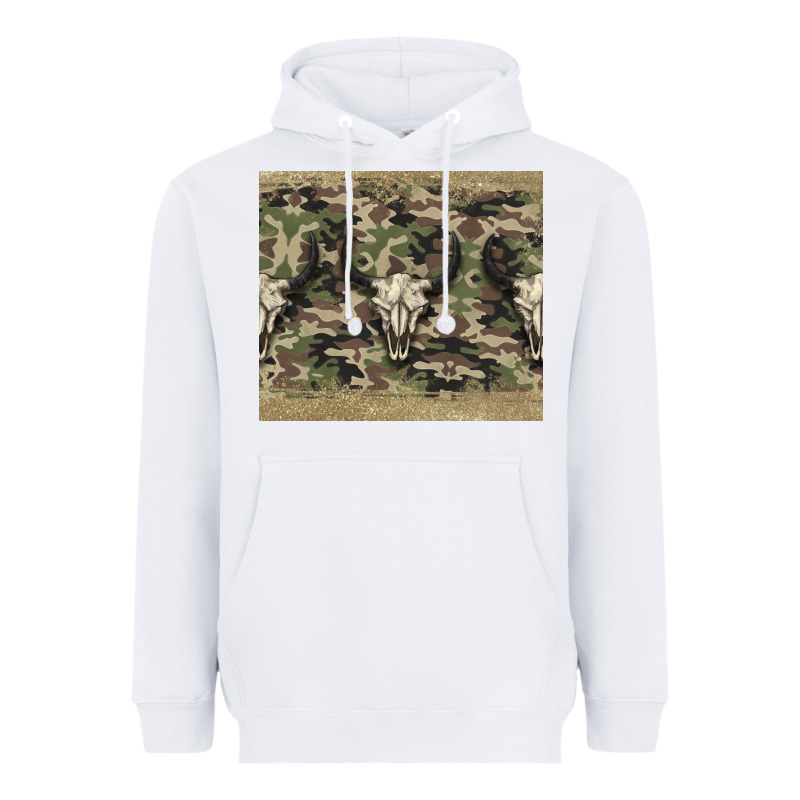 Camouflage Bull Skull Heavyweight Hoodie by Jasminsmagicworld | Teevron