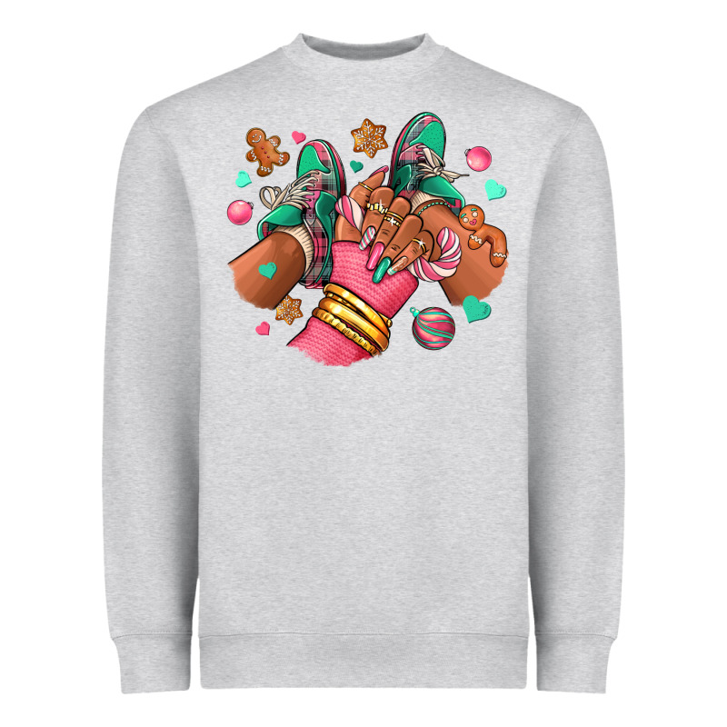 Pink Christmas Black Girl Sneakers Heavyweight Sweatshirt by RanaPortraitStore | Teevron