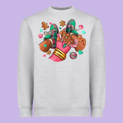 Heavyweight Sweatshirt pink christmas black girl sneakers