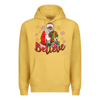 Antique Gold believe black santa christmas Premium Hoodie - MaliasSmallBusiness