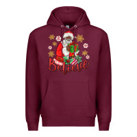 Burgundy believe black santa christmas Premium Hoodie - MaliasSmallBusiness