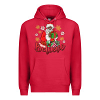 Cardinal believe black santa christmas Premium Hoodie - MaliasSmallBusiness