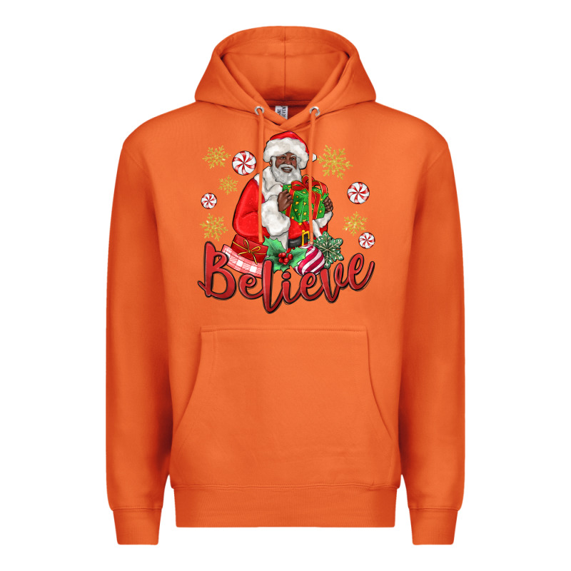 Believe Black Santa Christmas Premium Hoodie by MaliasSmallBusiness | Teevron
