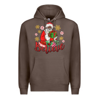 Coffee believe black santa christmas Premium Hoodie - MaliasSmallBusiness