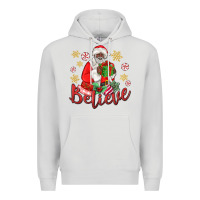 Dove Grey believe black santa christmas Premium Hoodie - MaliasSmallBusiness