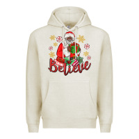 Oatmeal Heather believe black santa christmas Premium Hoodie - MaliasSmallBusiness