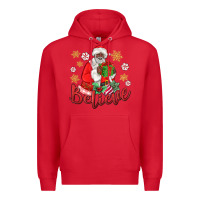 Red believe black santa christmas Premium Hoodie - MaliasSmallBusiness