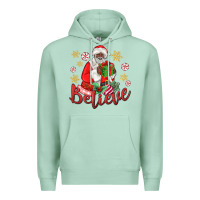 Seafoam believe black santa christmas Premium Hoodie - MaliasSmallBusiness