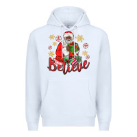White believe black santa christmas Premium Hoodie - MaliasSmallBusiness