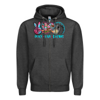 Charcoal Heather peace love racing Zipper Hoodie - AdoDesignShop