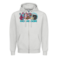 Dove Grey peace love racing Zipper Hoodie - AdoDesignShop