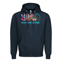 Navy peace love racing Zipper Hoodie - AdoDesignShop