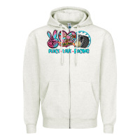 Oatmeal Heather peace love racing Zipper Hoodie - AdoDesignShop