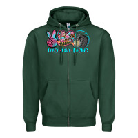 Sports Green peace love racing Zipper Hoodie - AdoDesignShop