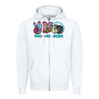 White peace love racing Zipper Hoodie - AdoDesignShop