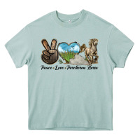 Arona Peace Love Percheron Horse Heavy Core Tee - LillyAllenDesigns