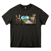 Asphalt Peace Love Percheron Horse Heavy Core Tee - LillyAllenDesigns