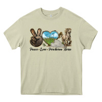 Mossy Peace Love Percheron Horse Heavy Core Tee - LillyAllenDesigns