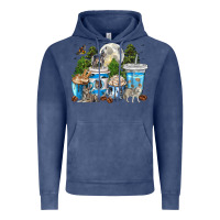 Vintage Denim Wolf coffee cups Vintage Hoodie - texasbilliewilder