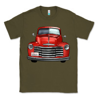 Army Green western red truck front view Classic Tee - FaDigitalArtStudio