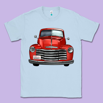 Western Red Truck Front View Classic Tee Designed By Fadigitalartstudio