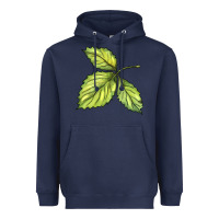 Navy green leaf Heavyweight Hoodie - BarkalooDesign