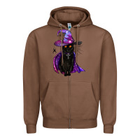 Chestnut black witch cat Zipper Hoodie - BundleAndBundleShop