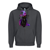 Smoke black witch cat Zipper Hoodie - BundleAndBundleShop
