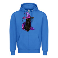 True Royal black witch cat Zipper Hoodie - BundleAndBundleShop