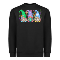 Black floral gnomes Heavyweight Sweatshirt - Zillion Design Studio
