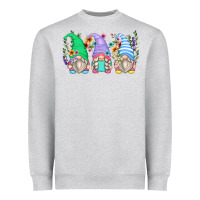 Heather Grey floral gnomes Heavyweight Sweatshirt - Zillion Design Studio