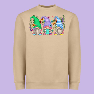 Floral Gnomes Heavyweight Sweatshirt Designed By Zillion Design Studio