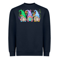 Navy floral gnomes Heavyweight Sweatshirt - Zillion Design Studio