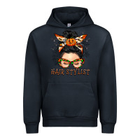 Navy Hair stylist messy bun Urban Hoodie - BarkalooDesign