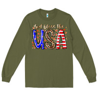 Army Green god bless the usa Long Sleeve Tee - RacoonDesign