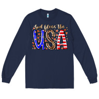 Navy god bless the usa Long Sleeve Tee - RacoonDesign