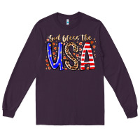 Plum god bless the usa Long Sleeve Tee - RacoonDesign