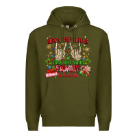 Army Green deck the halls and not your family Premium Hoodie - MaliasSmallBusiness