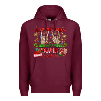 Burgundy deck the halls and not your family Premium Hoodie - MaliasSmallBusiness