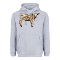 Heather Grey Texas Longhorn Heifer Heavyweight Hoodie - LillyAllenDesigns