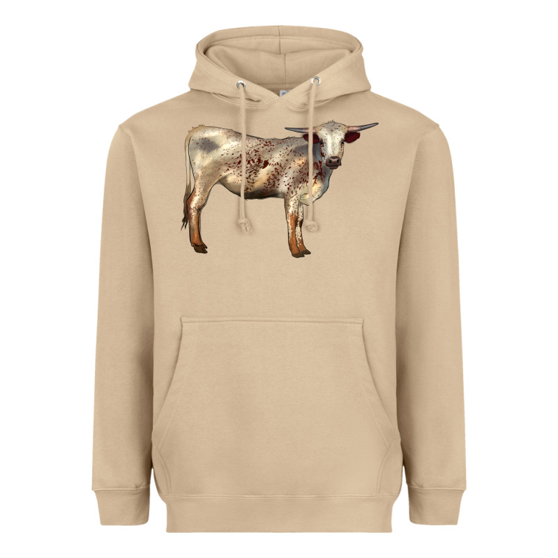 Texas Longhorn Heifer Heavyweight Hoodie by LillyAllenDesigns | Teevron