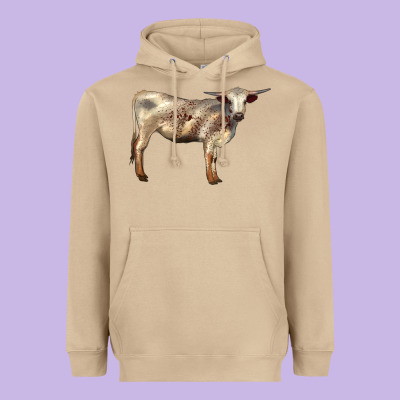 Texas Longhorn Heifer Heavyweight Hoodie Designed By Lillyallendesigns