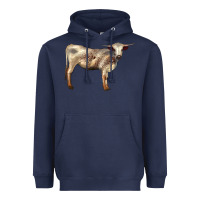 Navy Texas Longhorn Heifer Heavyweight Hoodie - LillyAllenDesigns