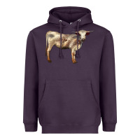 Plum Texas Longhorn Heifer Heavyweight Hoodie - LillyAllenDesigns