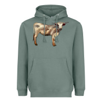 Sage Texas Longhorn Heifer Heavyweight Hoodie - LillyAllenDesigns