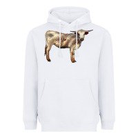 White Texas Longhorn Heifer Heavyweight Hoodie - LillyAllenDesigns