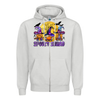 Dove Grey spooky squad Zipper Hoodie - BundleAndBundleShop