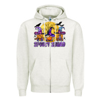 Oatmeal Heather spooky squad Zipper Hoodie - BundleAndBundleShop
