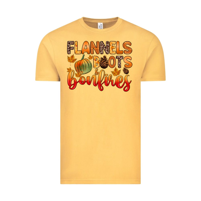 Flannels Boots And Bonfires Vintage Tee by Zillion Design Studio | Teevron
